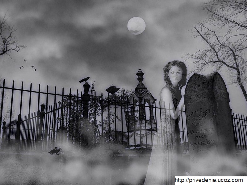 призрак на кладбище